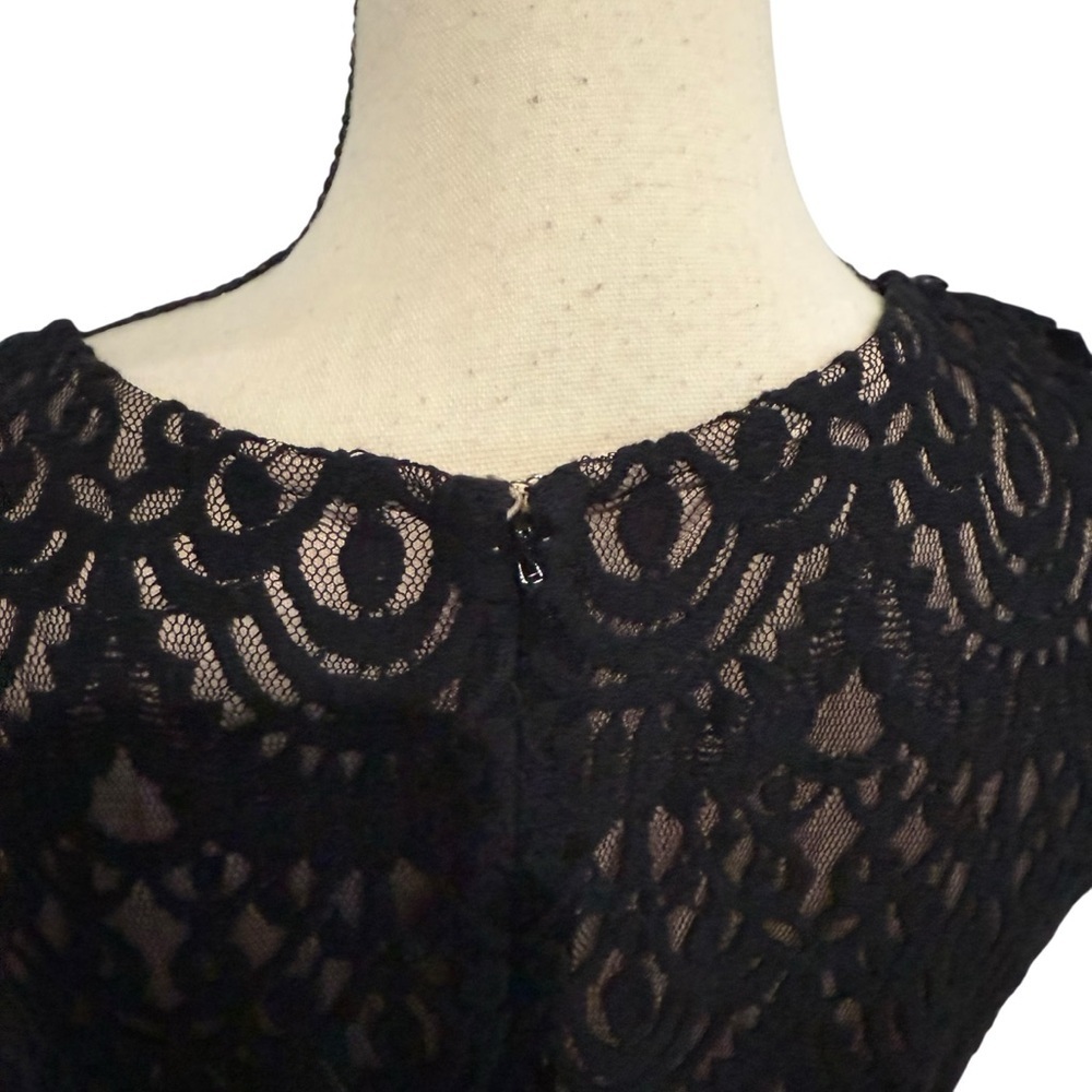 Jessica Howard Black Lace Dress Size 14 Beaded Neck - Picture 6 of 12
